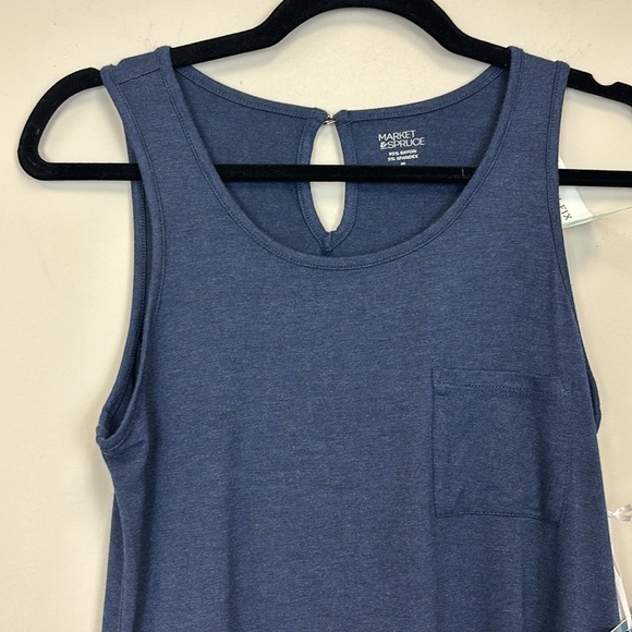Market & Spruce Merrit One Pocket Knit Tank Top Navy Blue Size XSP NWT - Picture 2 of 4